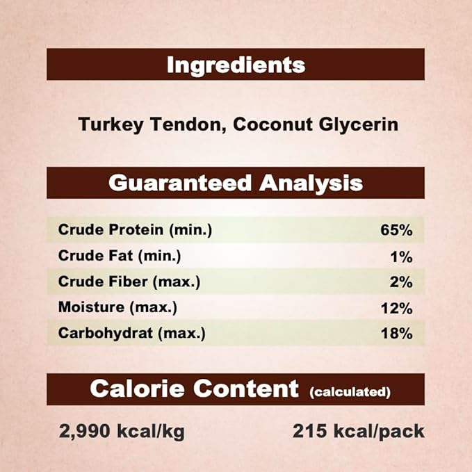 A Freschi srl Turkey Tendons for Dogs, USA-Sourced, Healthy Dog Treats, Rawhide-Free Puppy Chews, Long Lasting, All Natural, Hypoallergenic Dog Treats for Large Breeds, 10 Count Box Ring (L)