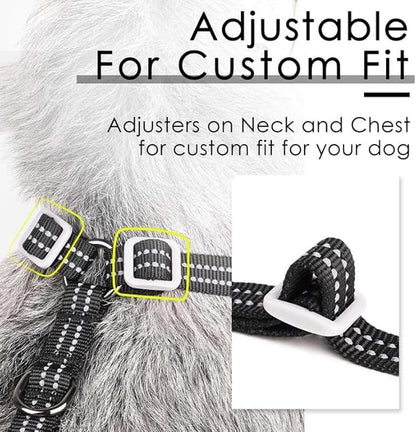 ThinkPet Reflective Breathable Soft Air Mesh No Pull Puppy Choke Free Over Head Vest Ventilation Harness for Puppy Small Medium Dogs and Cats (Black,XS)