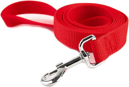 Nylon Dog Training Leash, Traction Rope, 4/5/6 Feet Long, 3/4 Inch 1 Inch Wide, for Small and Medium Dogs (1'' x 5 FT, Red)