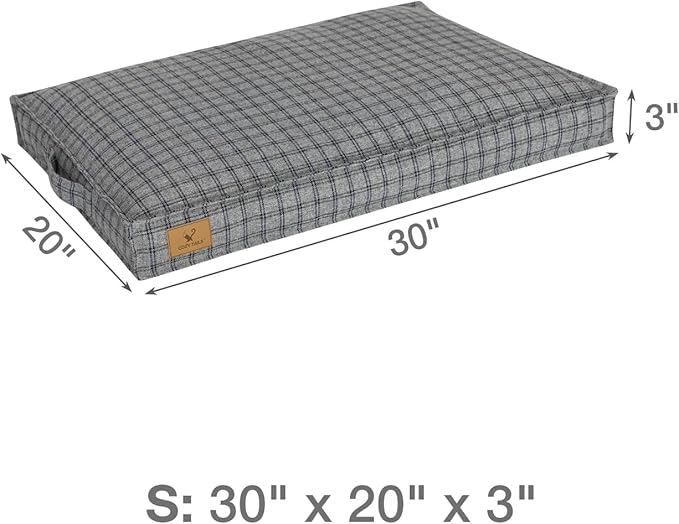 Dog Bed with Easy-Grip Handle - Shredded Memory Foam Pet Bed, Removable & Machine Washable Cover, Non-Slip Bottom, Choose from Cooling Linen or Warm Flannel Style for Dogs & Cats (Small
