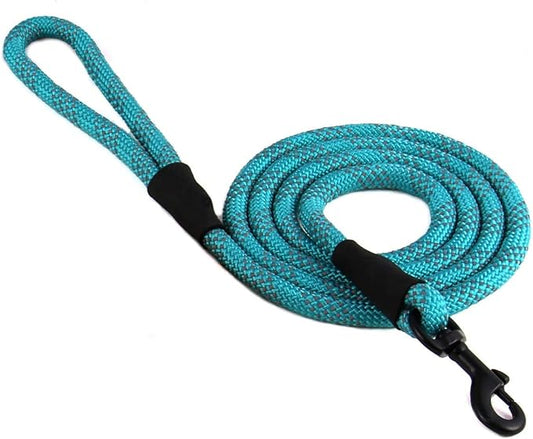 Max and Neo Rope Leash - Reflective, 6 FT x 1/2" - Teal