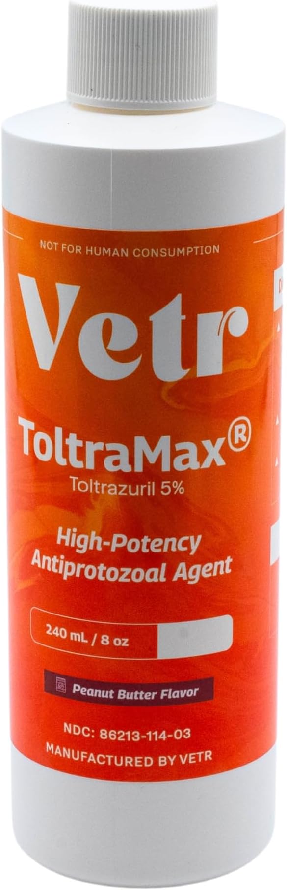 ToltraMax Toltrazuril 5.0% for Horses, Dogs, Cats, 240mL/8 Ounce, for Non-Food Chain Animals, Peanut Butter