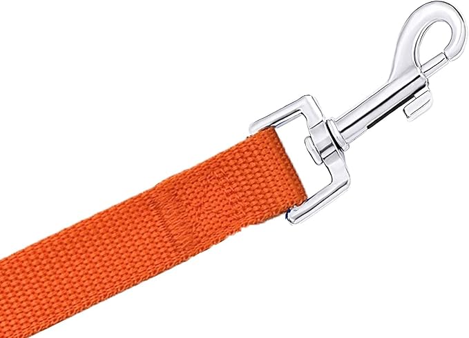 PETGOGO 15ft 20ft 30ft 40ft 50ft Long Dog/Puppy Lead Obedience Recall Training Dog Leashes for Small Medium Dogs Camping, Training, Play, or Backyard (Orange, 1" x 50FT)