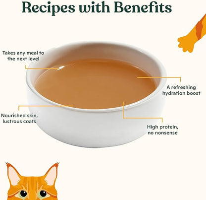 Made by Nacho Bone Broth Cat Food Topper for Hydration and Picky Eaters - Add Protein and Flavor to Your Dry Cat Food – Supports Optimal Nutrition, Digestion, Skin & Coat 11 oz. (Pack of 4), Turkey