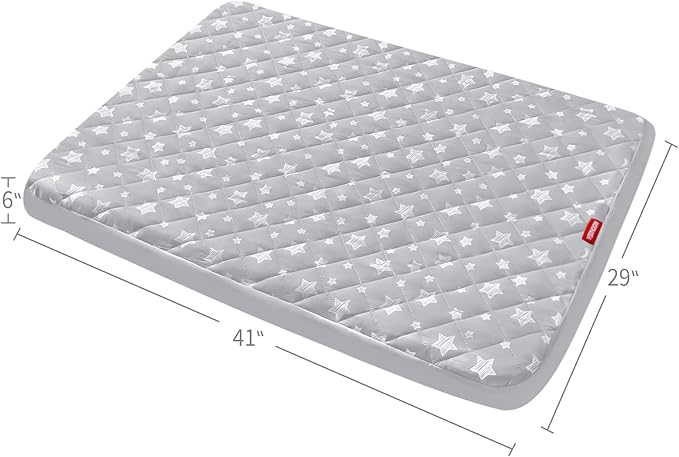 Waterproof Dog Bed Covers Replacement Washable Pet Hair Easy to Remove, Noiseless Quilted Puppy Pet Bed Cover Lovely Grey Star Print 29x41 Inches, for Dog/Cat, Cover Only