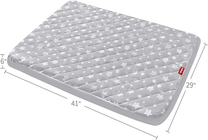 Waterproof Dog Bed Covers Replacement Washable Pet Hair Easy to Remove, Noiseless Quilted Puppy Pet Bed Cover Lovely Grey Star Print 29x41 Inches, for Dog/Cat, Cover Only