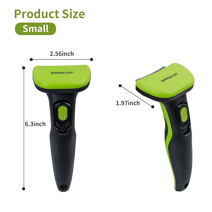 Upgraded Pet Self Cleaning Curved Deshedding Tool, Effectively Reduces Shedding by Up to 95%, Professional Grooming Brush for Small Dogs, Cats and Other Small Animals Green S