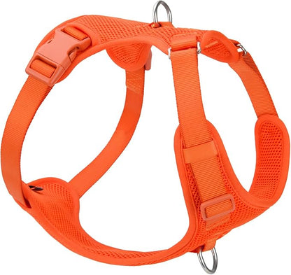 No Pull Dog Harness for Small Medium Large Dogs - Adjustable 2 Layer Mesh Dog Vest with Dual Clip, Escape Proof, Quick Release, Lightweight Breathable Mesh for Walking Hiking (Orange,S)