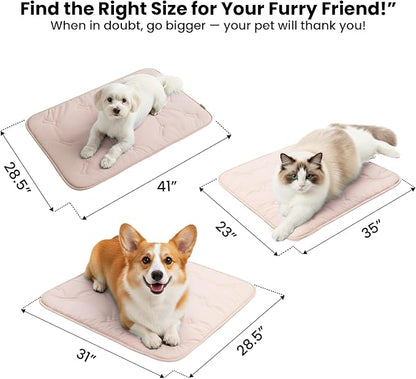 Dormora Cooling Pet Mat – 35x23 Dog or Cat Cool & Comfy, Soft Breathable Self-Cooling Pad, Pet-Safe, Durable, Perfect for Hot Weather, Naps, Crates, Cars, Couch, Washable & Easy to Take Anywhere, Pink