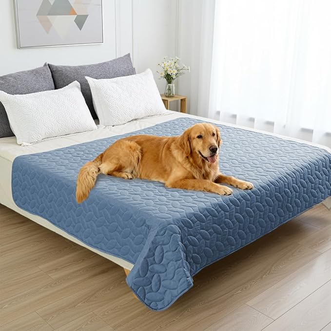Ameritex Pet Bed Cover Dog Bed Blanket for Sofa and Furniture Waterproof New Pattern Design (52x82 Inch, Light Blue)