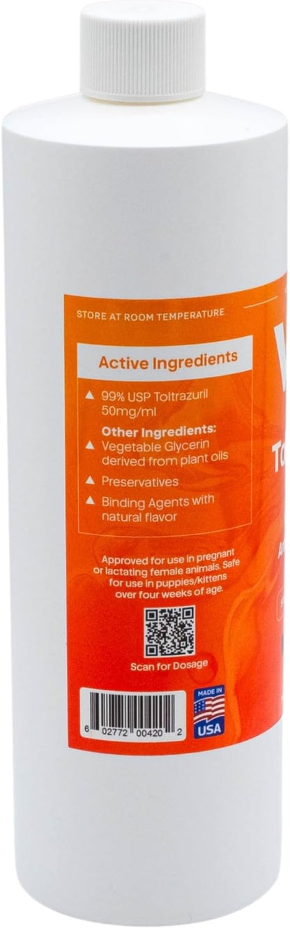 ToltraMax Toltrazuril 5.0% for Horses, Dogs, Cats, 500mL/16.9 Ounce, for Non-Food Chain Animals, Peanut Butter