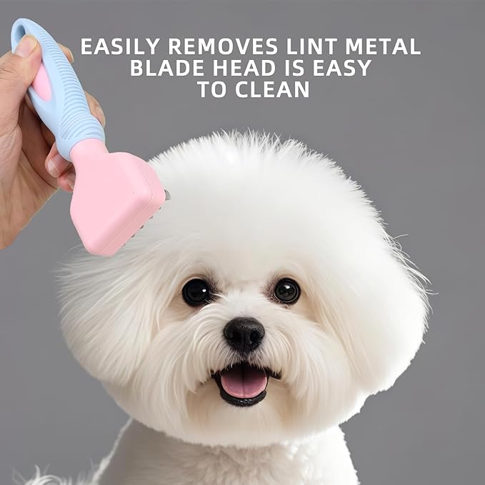 HOP Home of Paws Professional Pet Dematting Comb for Dogs and Cats, Stainless Steel Rounded Teeth, Gentle Knot and Tangle Removal Tool, Grooming Supplies