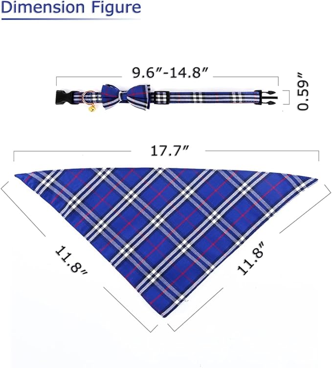 Yizepet Dog Collar with Bow Tie- Adjustable pet Collar for Dogs with Plastic Buckle Collar, Stylish Pattern for Small Medium or Large Boy and Girl Dog and Cat