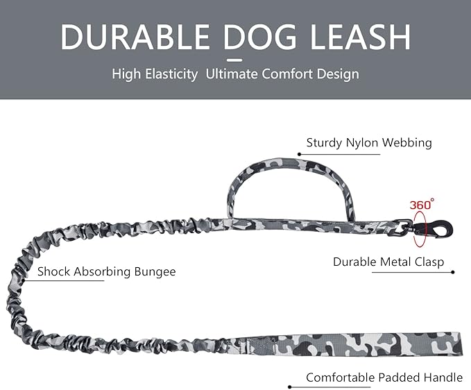DAGANXI Tactical Dog Collar, Adjustable Military Training Nylon Dog Collar with Control Handle and Heavy Metal Buckle for Medium and Large Dogs, with Patches and Airtags Case (XXL, Camo-Set)