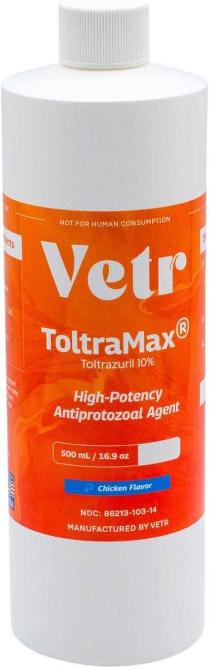 ToltraMax Toltrazuril 10.0% for Horses, Dogs, Cats, 500mL/16.9 Ounce, for Non-Food Chain Animals, Chicken
