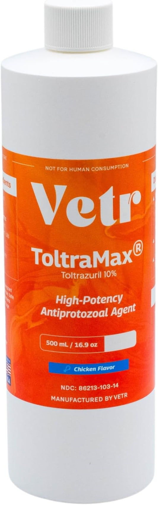 ToltraMax Toltrazuril 10.0% for Horses, Dogs, Cats, 500mL/16.9 Ounce, for Non-Food Chain Animals, Chicken