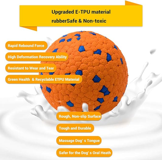 LIEVUIKEN Dog Balls Toys for Aggressive Chewers, Indestructible Durable Bouncy Floating Balls for Dogs to Fetch, Durable Solid Rubber Ball for Training Dog(2 Pack)