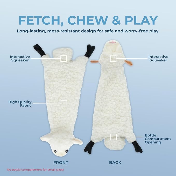 Best Pet Supplies Squeaky Dog Toys with Soft Durable Fabric for Small, Medium and Large Pets Interactive Toy for Indoor Play, Supports Active Biting and Play - Sheep, Large