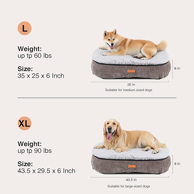 Wagsage Ultra-Luxury Dog Bed, Comes with Two Kinds of Removable Cushions, Warm in Winter and Cool in Summer, Wear-Resistant and Tear-Resistant Supportive Pet Sofa with Non-Slip Bottom, 43inch