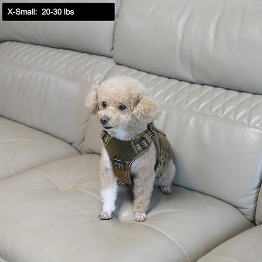 ICEFANG GN3 Tactical Dog Harness with 6X Buckle,Dog Molle Vest with Handle,3/4 Body, Hook and Loop Panel for ID Patch,No Pulling Front Clip (XS (Neck 12"-17"; Chest 17"-23"), Coyote Brown)
