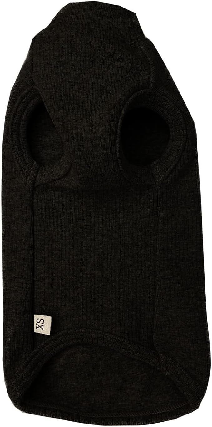 Sphynx Hairless Cats Shirt Cotton Cat Turtleneck Sweater Pullover Kitten T-Shirts with Sleeves Cat Pajamas Jumpsuit for Sphynx Cornish Rex, Devon Rex, Peterbald (X-Small (Pack of 1), Black)