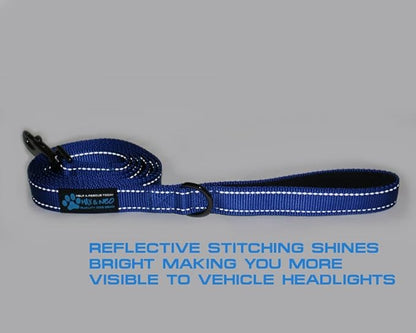 Max and Neo Reflective Nylon Dog Leash - We Donate a Leash to a Dog Rescue for Every Leash Sold (Blue, 6 FT)