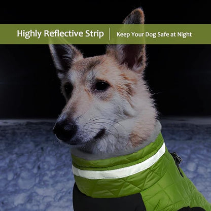 Lelepet Dog Coat Warm Dog Winter Coat Waterproof Dogs Jacket with Harness Built in Reflective Pet Fleece Vest Zip-Up Cold Weather Coats for Medium Dogs Turtleneck & Windproof Coats Dachshund Lime M