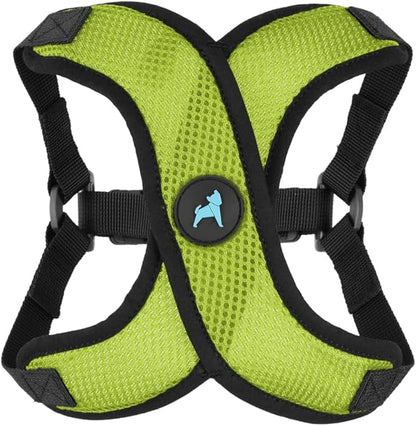 Gooby Comfort X Step in Lite Dog Harness - Choke Free, Escape Free with Light Breathable Mesh - Step in Dog Harness for Small Dogs Only - Quick Release Buckle, Metal D-Rings - Green, Large