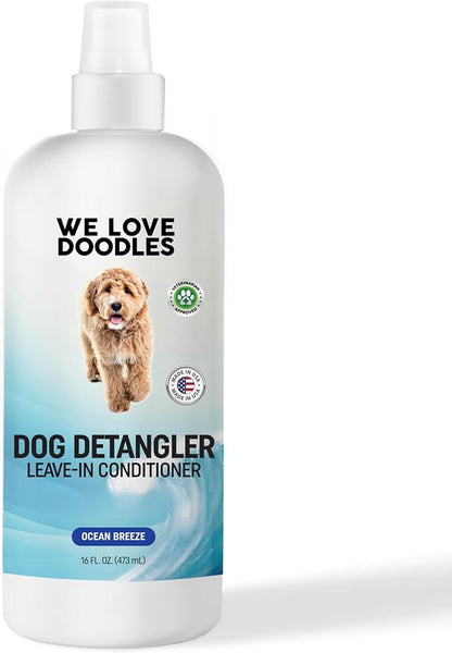 We Love Doodles Dog Detangler Spray - Leave-in Conditioner for Dogs - Dog Detangling Spray - Dematting Spray for Dogs - Tangle Remover - Made in The USA, Large 16 fl oz (Ocean Breeze)