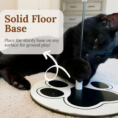 GADGETSOLOGY Suction Cup Cat Toys for Indoor Cats Interactive Suction Cup Cat Wand Toy Feather Teaser for Indoor Cats & Kittens Multi Surface Base for Hands Free Play