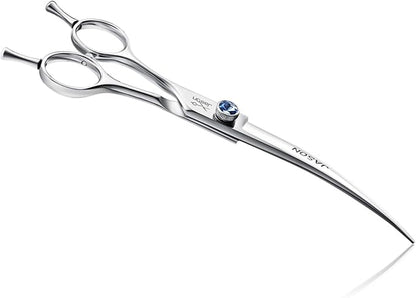 JASON 7" Curved Dog Grooming Scissors, Cats Grooming Shears Pets Trimming Kit with for Left Handed Groomers, Sharp, Comfortable Shear Christmas Gift