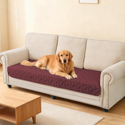 Ameritex Waterproof Pet Bed Cover Anti-Slip Dog Bed Blanket for Sofa and Furniture Waterproof New Pattern Design (Burgundy, 30x53 Inch (Pack of 1))