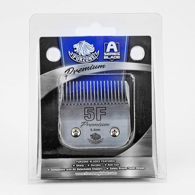 FURZONE Detachable Blade - Size 5F Blade 1/4", Made of Extra Durable Japanese Steel, Compatible with Most Andis, Oster, Wahl A5 Clippers