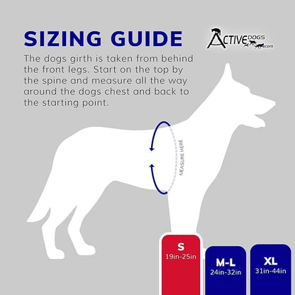 ActiveDogs No Pull Harness - Adjustable Service Dog Harness for Small Dogs with Control Handle, ID Window, D-Rings & Reflective Padding - Red, 19"-25"