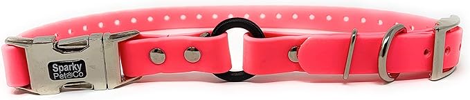 Sparky Pet Co - Zeus ECollar Replacement Strap - Bungee Loop Dog Collar - Waterproof Biothane - Adjustable - Double Buckle - Quick Snap Metal Clasp - for Invisible Fence Systems 1"x 30" (Neon Pink)