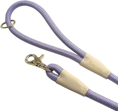 Lobster Snap Pet Leash 5FT, Special Strong Nylon Rope Dog Leash, Solid Color Rope Dog Lead for All Breeds(Purple,5ft*10mm)