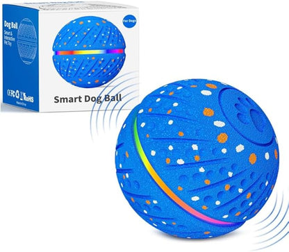 Sankell Interactive Dog Toys Ball - Smart Moving Bouncing Dog Ball with RGB Lights, E-TPU Material, 3 Play Modes Automatic Rolling Dogs Toy for Small Medium Dogs Keep Them Busy(Blue)