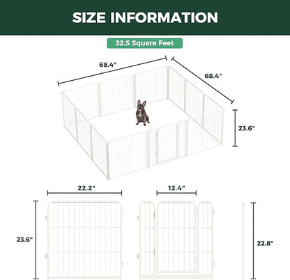 FXW Homeplus Unleashed Indoor Dog Playpen - Stress-Free and Safe Play, Heavy Duty 24 Inch 12 Panels Dog Pen for Puppy and Small Dogs, White│Patented