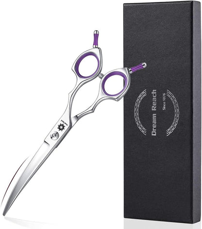 Dream Reach Dog Grooming Scissors - 6.5" Professional Sharp Downword Curved Shears with Ergonomic Handle for Cats Dogs