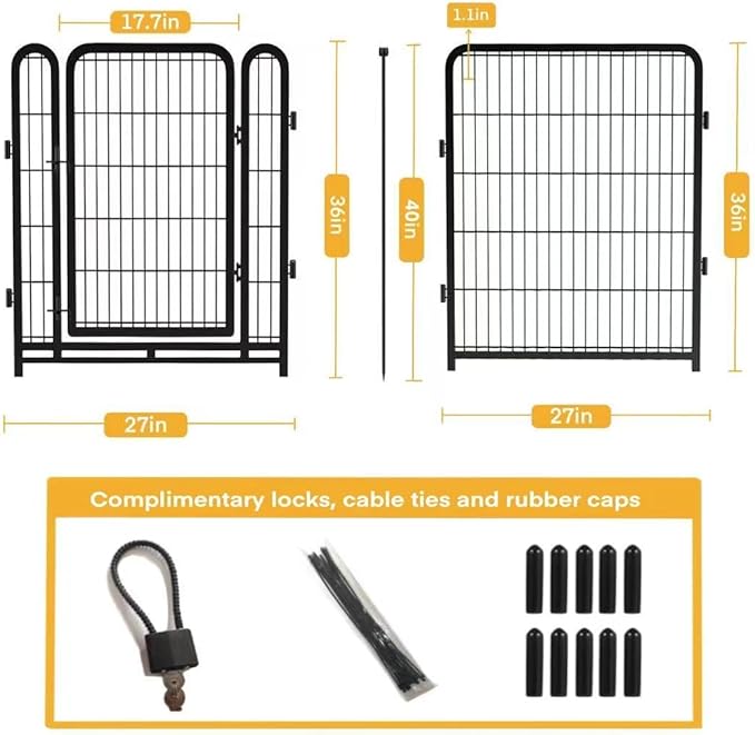 Getlay Dog Playpen 36 Inch 14 Panels, Dog Play Pen Indoors, Garden Fence for Yard, Total 31 Ft(l) Black Dog Pen Wide Door Low Threshold, Be Suitable for Camping Garden Yard