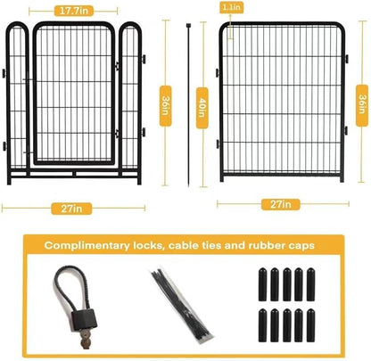 Getlay Dog Playpen 36 Inch 14 Panels, Dog Play Pen Indoors, Garden Fence for Yard, Total 31 Ft(l) Black Dog Pen Wide Door Low Threshold, Be Suitable for Camping Garden Yard