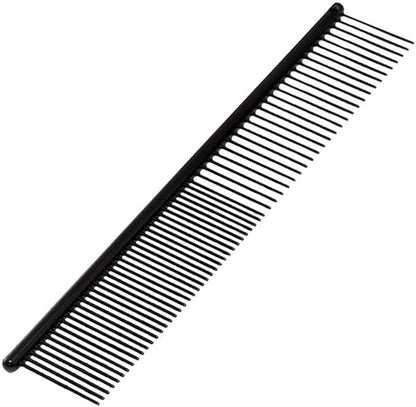 Ryan's Pet Supplies Paw Brothers Greyhound Style Teflon Comb for Dogs, Professional Grade, True Teflon, Fine/Medium, Ergonomic Handle, 7.5 in.
