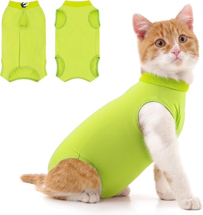 Coppthinktu Cat Recovery Suit for Abdominal Wounds or Skin Diseases, Cat Onesie for Cats After Surgery Female Kitten Recovery Suit, Breathable E-Collar Alternative After Spay Anti Licking ﻿