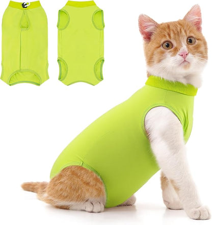 Coppthinktu Cat Recovery Suit for Abdominal Wounds or Skin Diseases, Cat Onesie for Cats After Surgery Female Kitten Recovery Suit, Breathable E-Collar Alternative After Spay Anti Licking ﻿