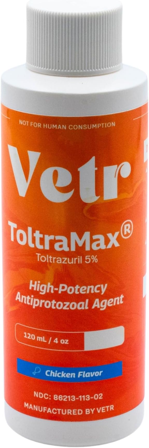 ToltraMax Toltrazuril 5.0% for Horses, Dogs, Cats, 120mL/4 Ounce, for Non-Food Chain Animals, Chicken