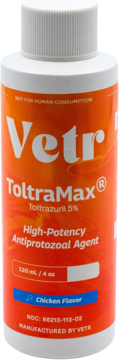 ToltraMax Toltrazuril 5.0% for Horses, Dogs, Cats, 120mL/4 Ounce, for Non-Food Chain Animals, Chicken