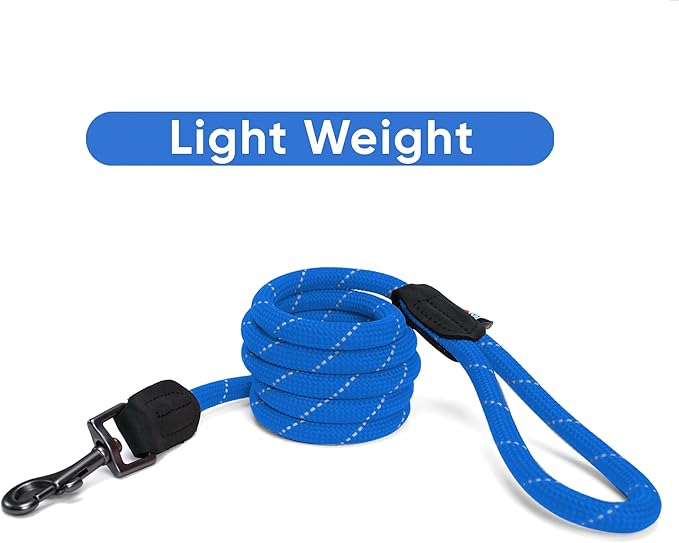 Pawtitas 6FT Training Dog Leash Durable Small Rope Leash for Dogs Premium Quality Heavy Duty Rope Lead Strong and Comfortable - Blue Puppy Leash
