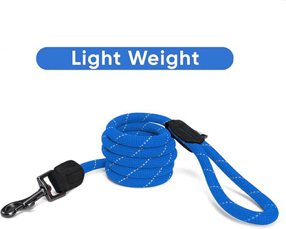 Pawtitas 6FT Training Dog Leash Durable Small Rope Leash for Dogs Premium Quality Heavy Duty Rope Lead Strong and Comfortable - Blue Puppy Leash