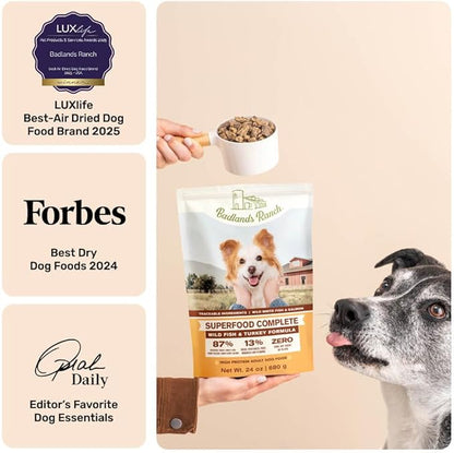 BADLANDS RANCH by Katherine Heigl – Superfood Complete Air-Dried Wild Fish & Turkey Dog Food – High Protein with Superfoods for Daily Wellness & Consistent Nutrition – 64 oz