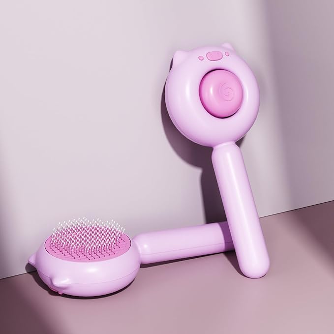 VIOJOJO Cat Brush Dog brushes with Release Button for Shedding Grooming, fit for Long or Medium Haired Cats, Lightweight Skin Friendly Pet Brush Hair Removal Comb Brushes for Kitten